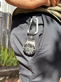 Alum Backpacker - Silver Case Black Dial