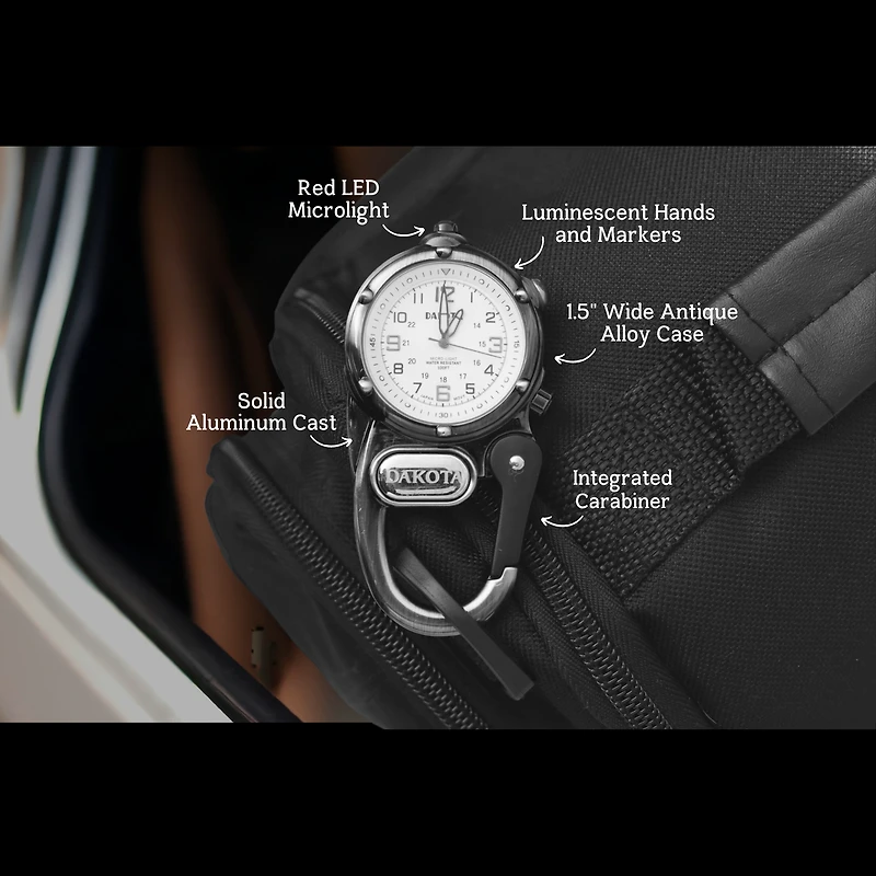 Miniclip Microlight - Red Case White Dial