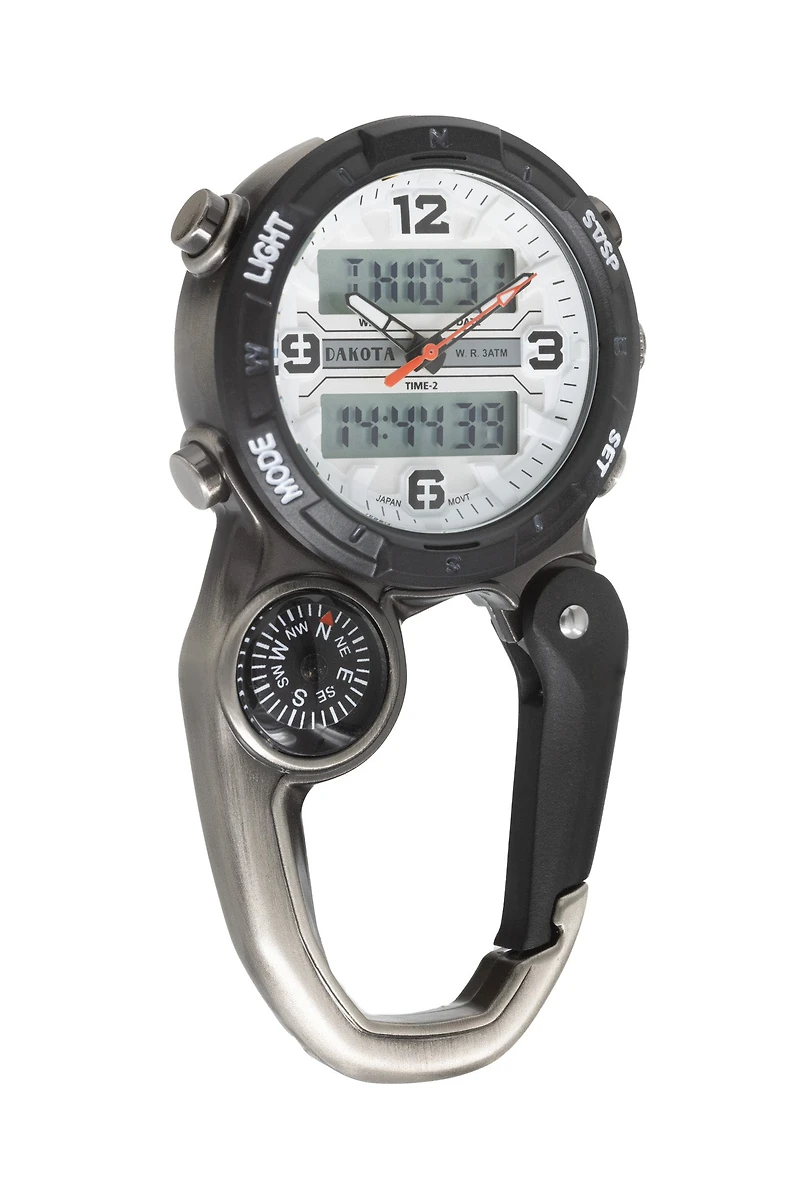 Ana Digi Miniclip - Antique Silver Case with White Dial and Normal LCD