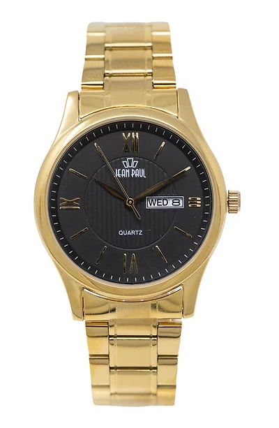 Jean Paul Everyday Metal - Gold Case/Band Black Dial Day/Date