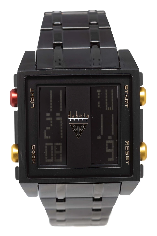 BIG Square Digi - Black Case Black Dial Black SS Band