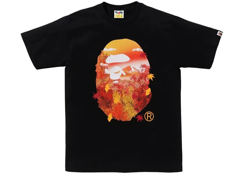 BAPE Japan Autumn Photo Ape Head Tee Black