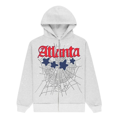 Sp5der Atlanta Full Zip Hoodie Heather Grey