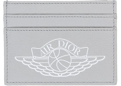 Dior x Jordan Wings Card Holder (4 Card Slot) Grey