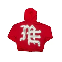 Mixed Emotions Red End Rhinestone Hoodie