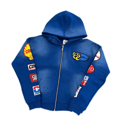 COPPED Motor Sports Zip-Up Hoodie Royal