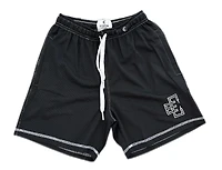Copped Contrast Mesh Shorts "Black"