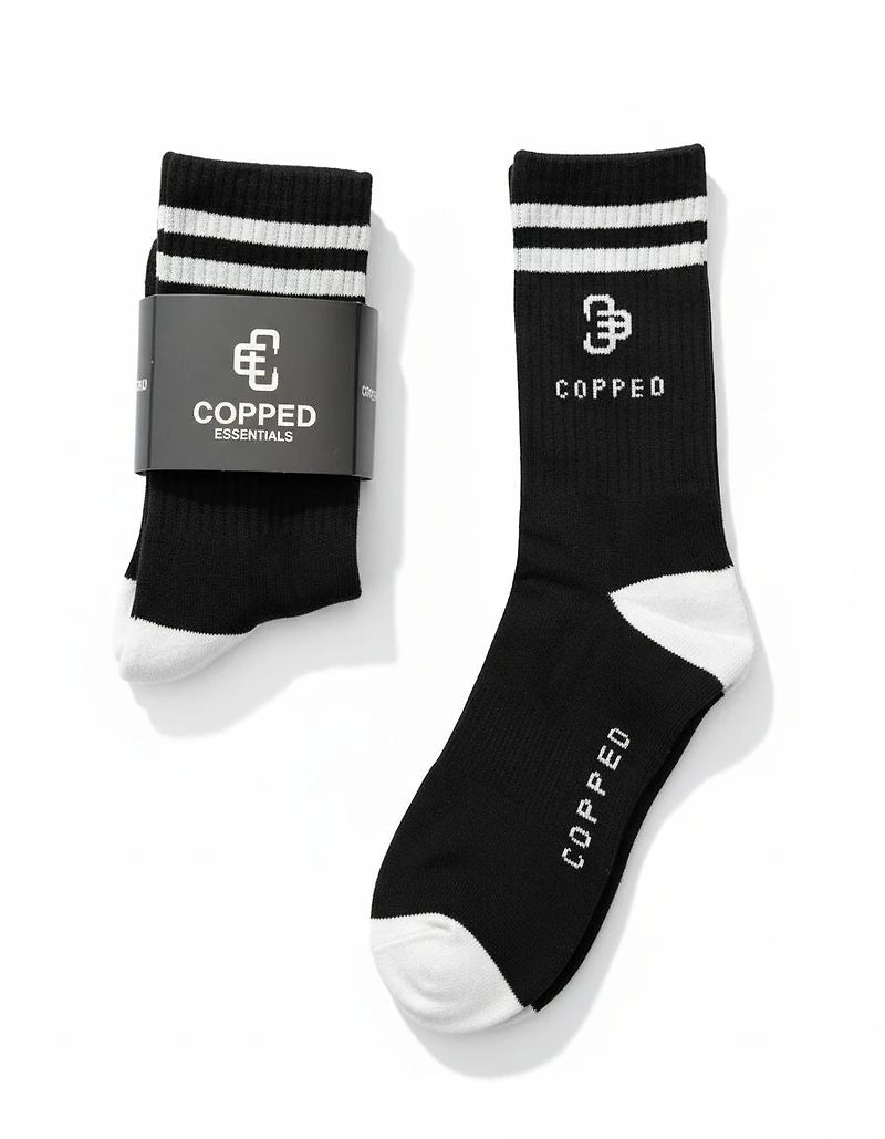 Copped Black / White Mid Socks 3-Pack
