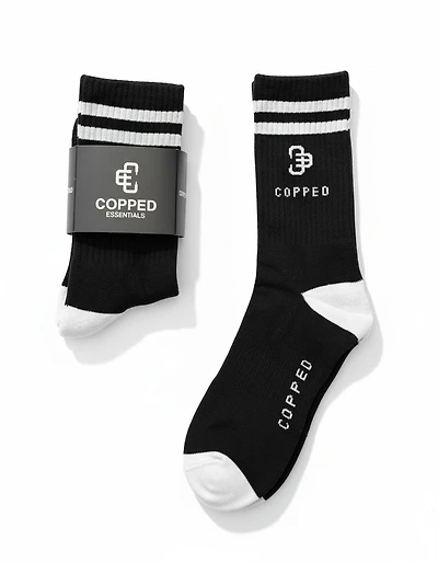 Copped Black / White Mid Socks 3-Pack