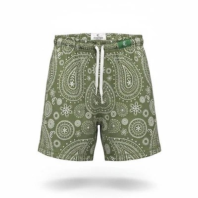 Copped Shorts Paisley Olive