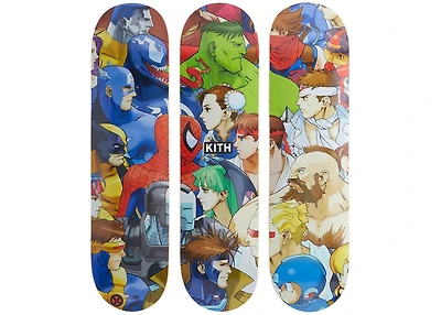 Kith x Marvel Capcom Triptych Set of 3 Skateboard Deck