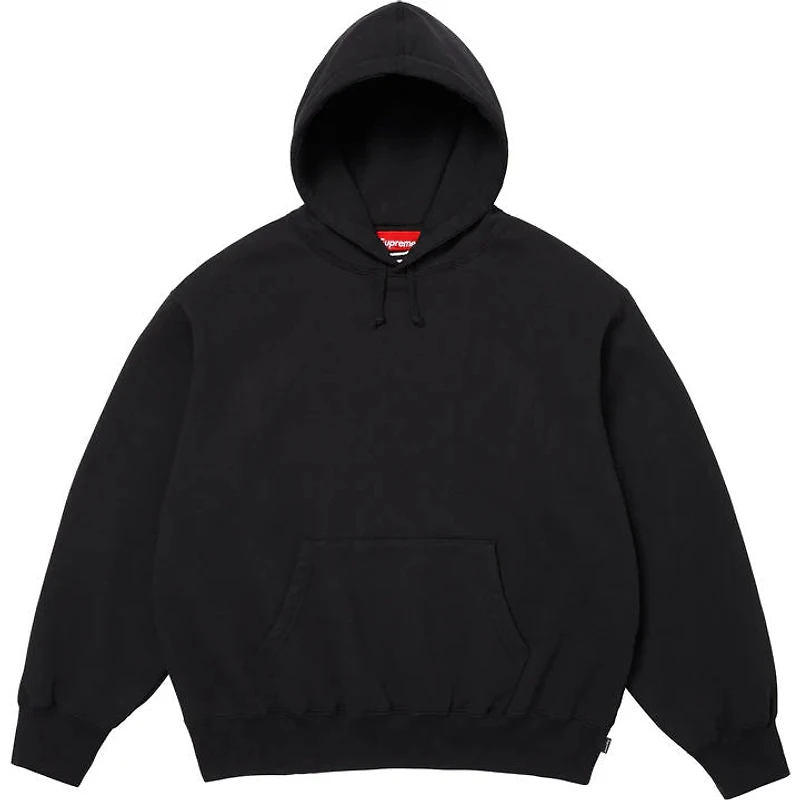 Supreme Satin Applique Hooded Sweatshirt (SS26) Black