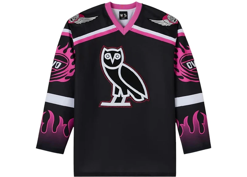 OVO x WWE The Hitman Hockey Jersey Black
