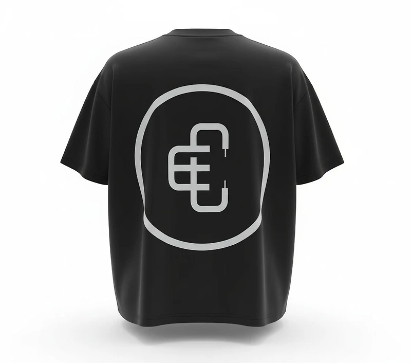 Copped Seamless Tee Single Layer Black Logo