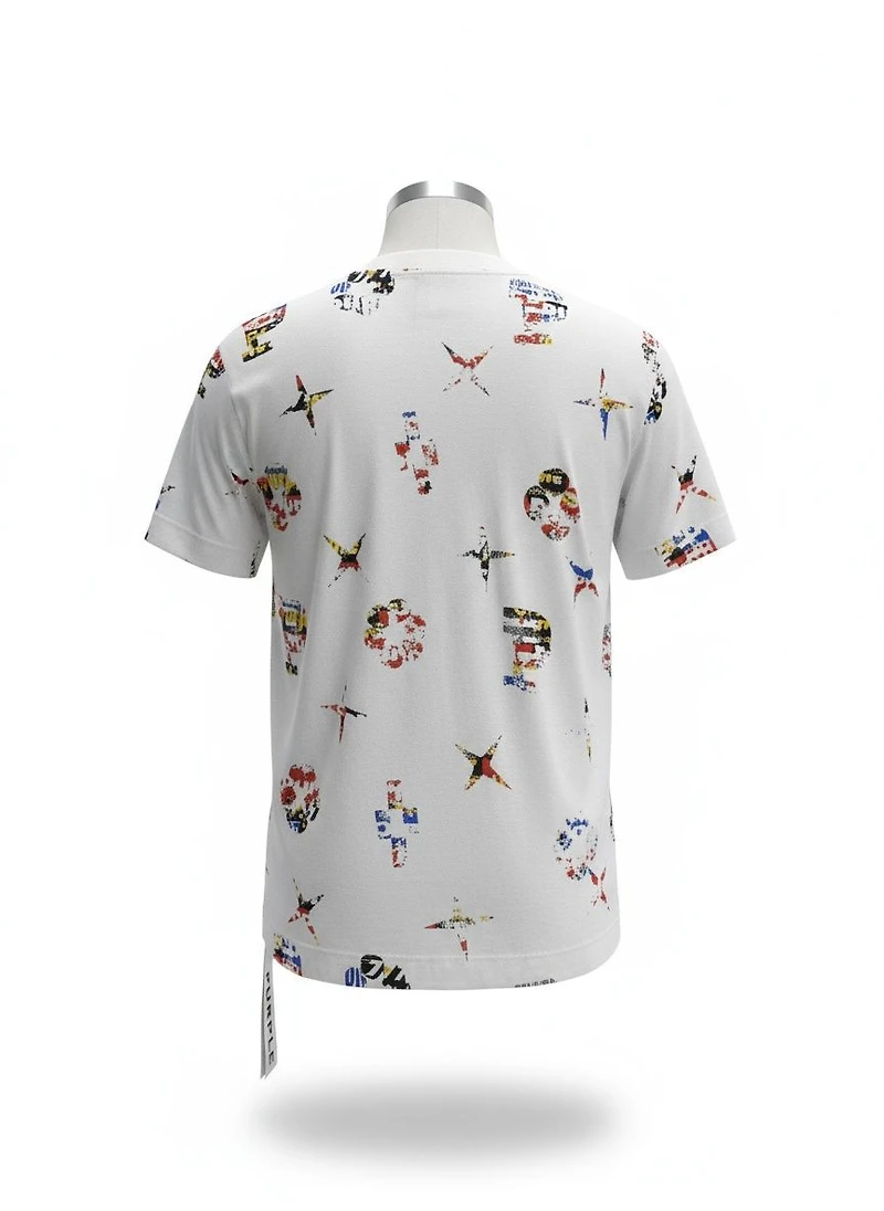 Purple Brand Textured Jersey Short Sleeve Tee Off White