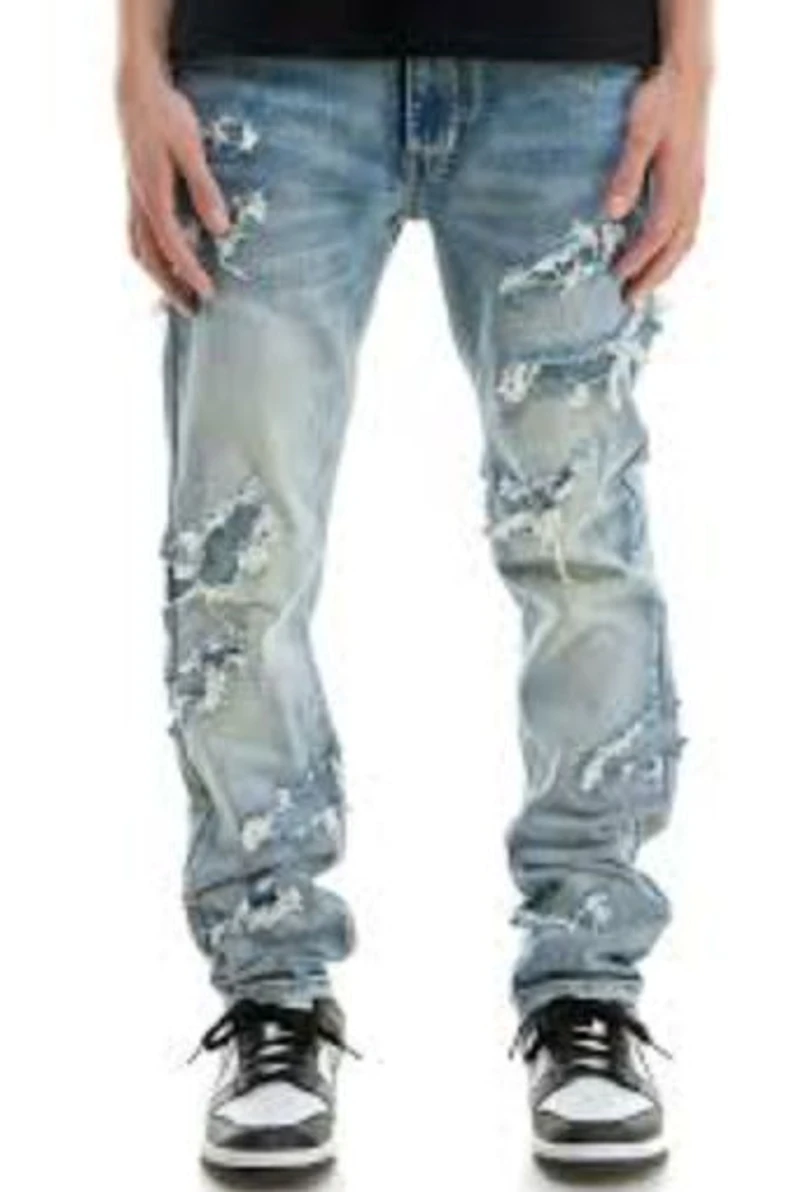 KDNK JEANS KND4795 BLUE PATCHED JEANS