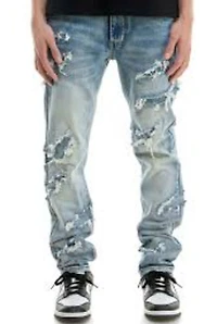 KDNK JEANS KND4795 BLUE PATCHED JEANS