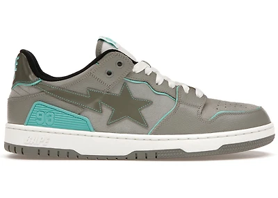 A Bathing Ape Bape SK8 Sta Grey Turquoise