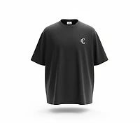 Copped Seamless Tee Single Layer Black White Logo