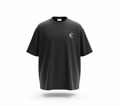 Copped Seamless Tee Single Layer Black White Logo