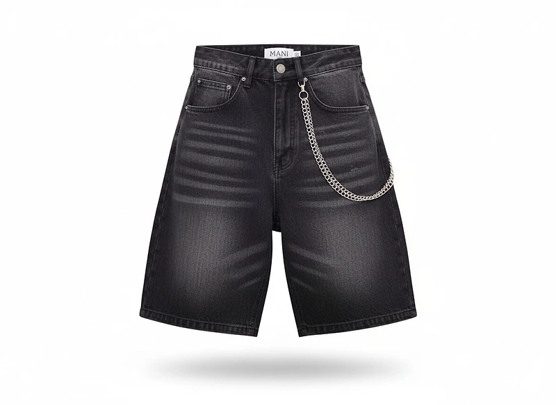 Mani Denim Shorts Black