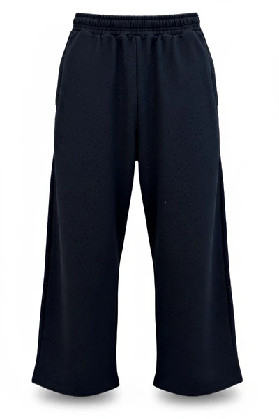 MANI Covered Rhinestone Baggy Sweats "Jet Black"