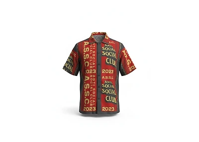 ASSC Pack Your Things Button Up Black Red