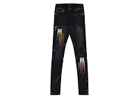 Amiri Aged Black MA Drip Skinny Jeans