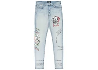 Amiri Indigo Zig Zag Skinny Jeans