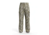 Baggy Dual Tone Sueded Cargo Pants Olive