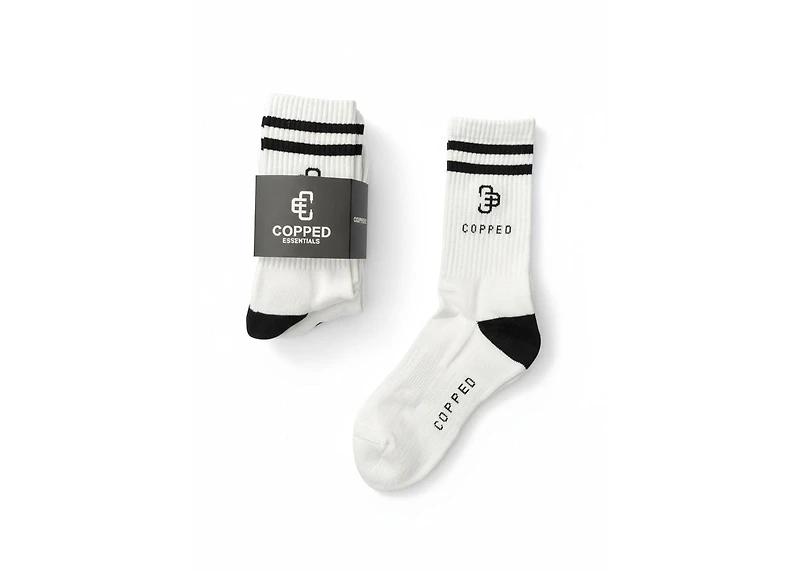 Copped White / Black Mid Socks 3-Pack