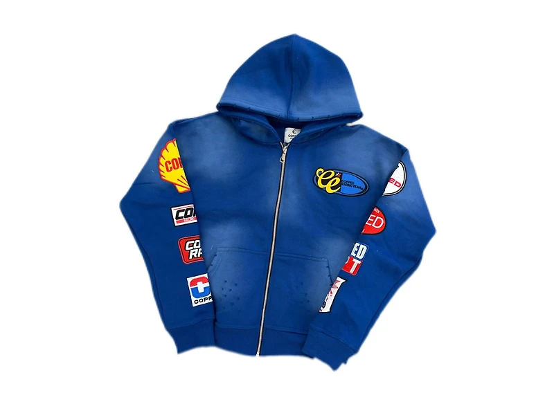 COPPED Motor Sports Zip-Up Hoodie Royal