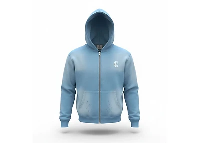 COPPED Zip-Up Hoodie Light Blue