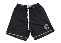 Copped Contrast Mesh Shorts "Black"