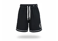 Copped Contrast Mesh Shorts "Black"