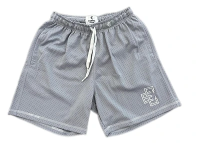 Copped Contrast Mesh Shorts "Grey"