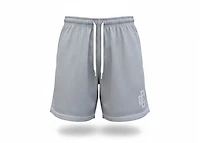 Copped Contrast Mesh Shorts "Grey"