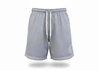 Copped Contrast Mesh Shorts "Grey"