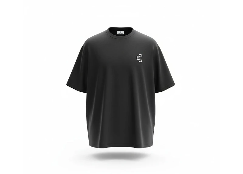 Copped Seamless Tee Single Layer Black Logo