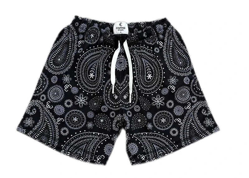 Copped Shorts Paisley Black