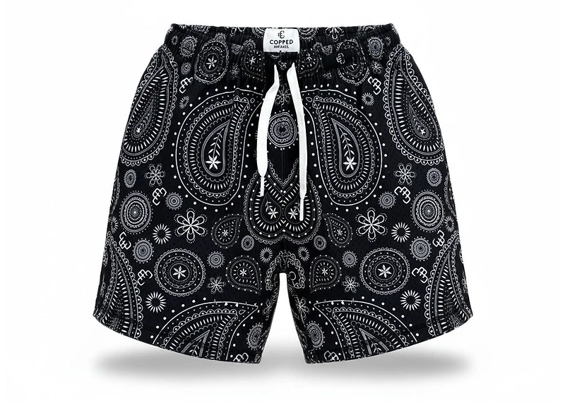 Copped Shorts Paisley Black