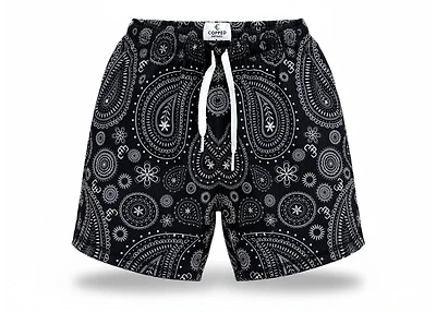 Copped Shorts Paisley Black