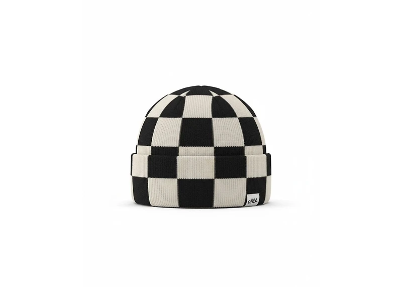 oMA Studios Mohair Logo Skull Cap Black/Cream
