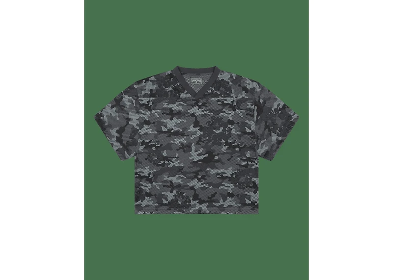 Denim Tears Camo Cotton Wreath Mesh Football Top Black