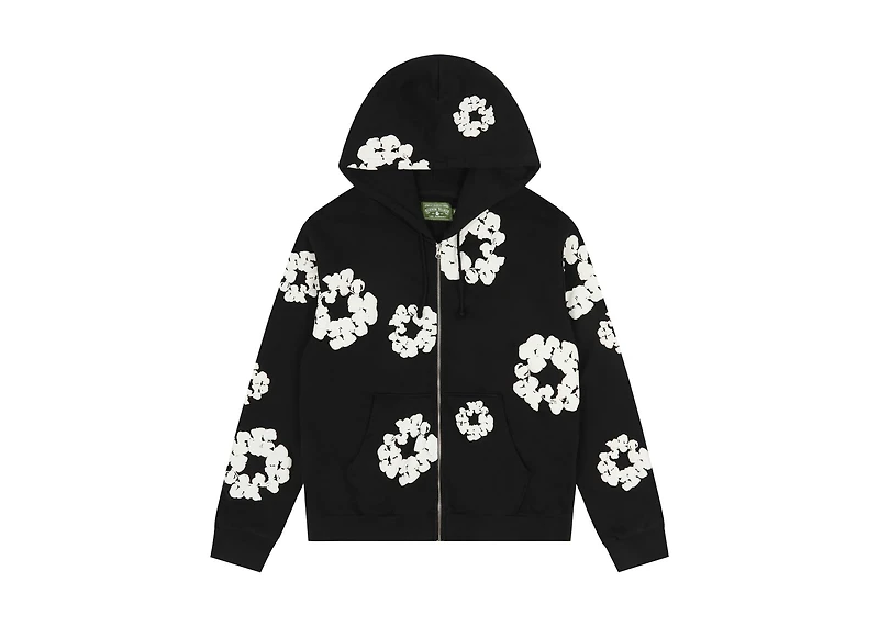 Denim Tears Cotton Wreath Zip Hoodie Black