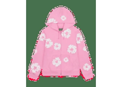 Denim Tears Cotton Wreath Zip Hoodie Pink