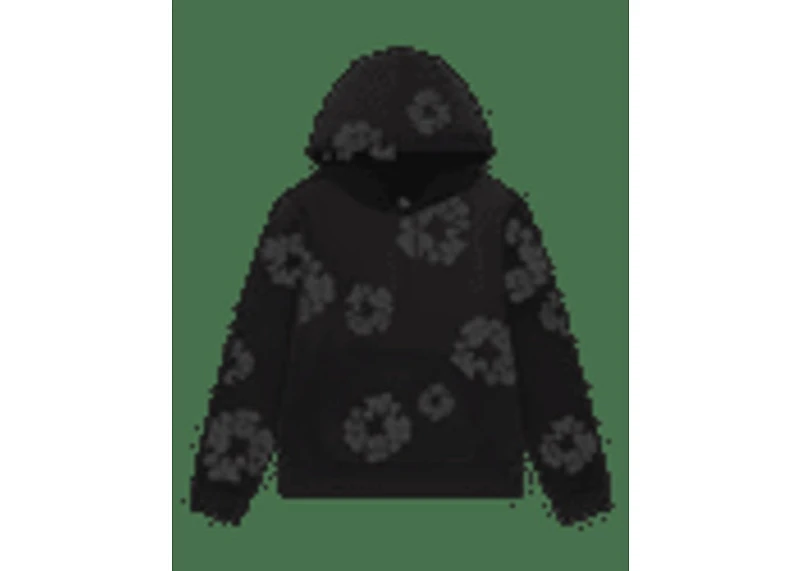 Denim Tears Faded Mono Cotton Wreath Hoodie Black