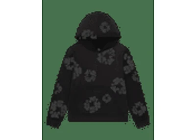 Denim Tears Faded Mono Cotton Wreath Hoodie Black