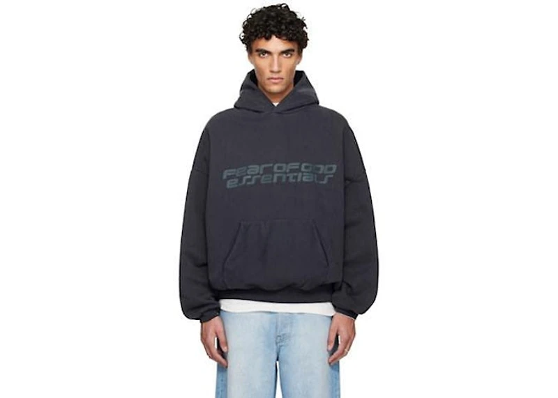 Fear of God Essentials Black Holiday Heavy Fleece 90s Hoodie