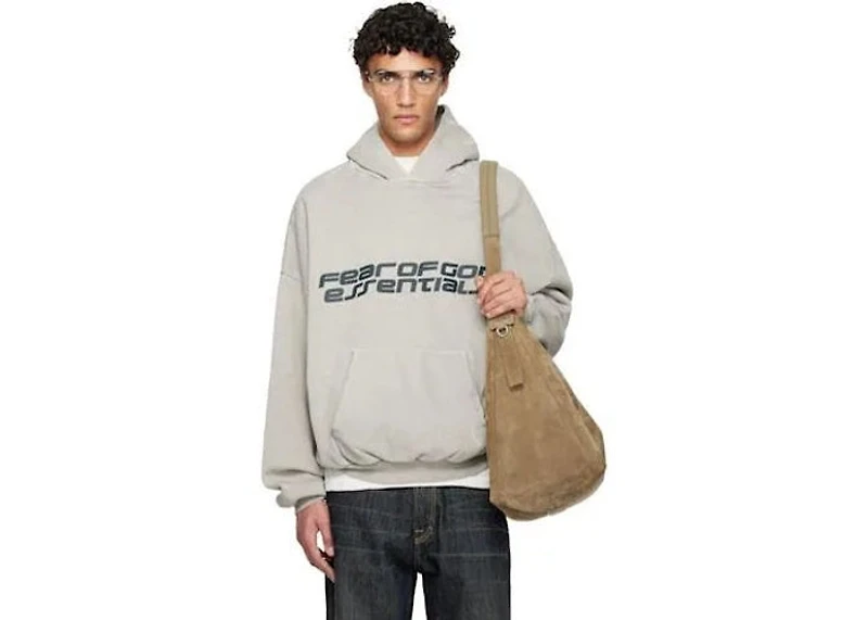 Fear of God Essentials Gray Holiday Heavy Fleece 90s Hoodie